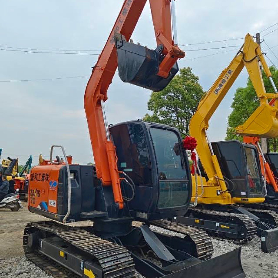 Guangdong Guangzhou exportación línea de compra de segunda mano Hitachi 70 75 80 95 excavadora a bajo precio