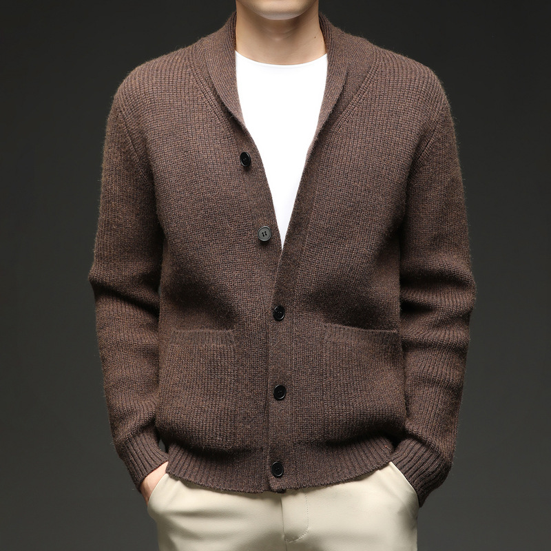 Yingao Business Cross-Border Knitted Cardigan Autumn and Winter New Thickeneded Single-Breasted Outer Knitted Men's Jacket with Flap Pocket Pantss Yingao Business Cross-Border Knitted Cardigan Autumn and Winter New Thickeneded Single-Breasted Outer Knitted Men's Jacket with Flap Pocket Pantss