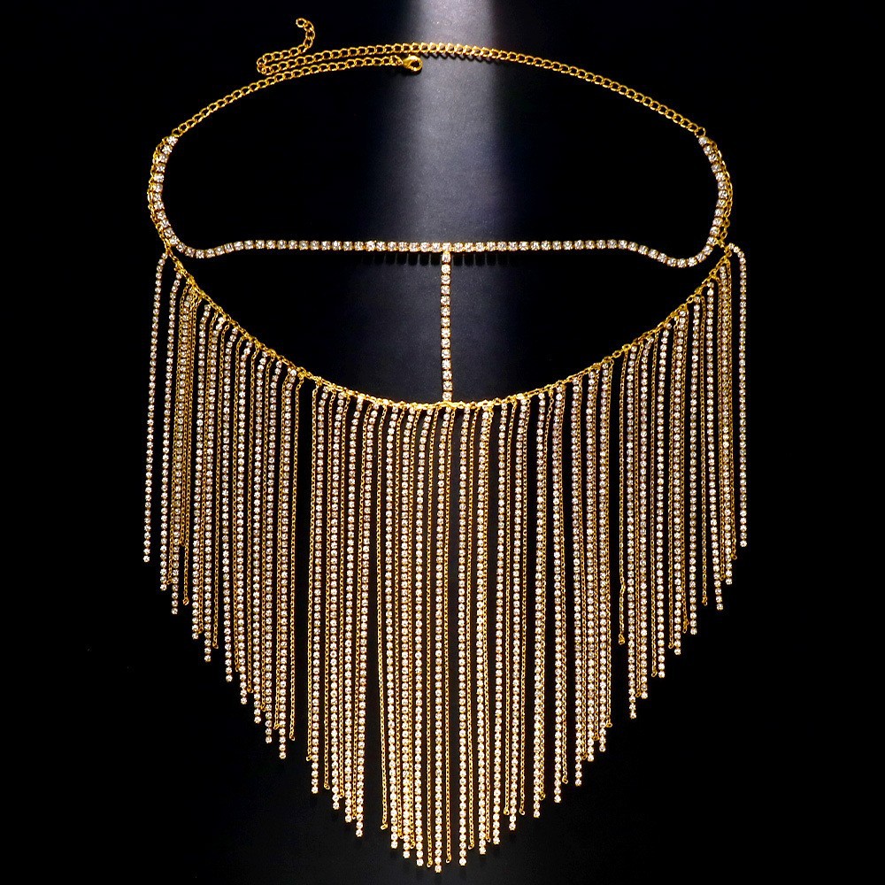 MAC054 Bling Rhinestone Tassel Cover Face Chain Mask3
