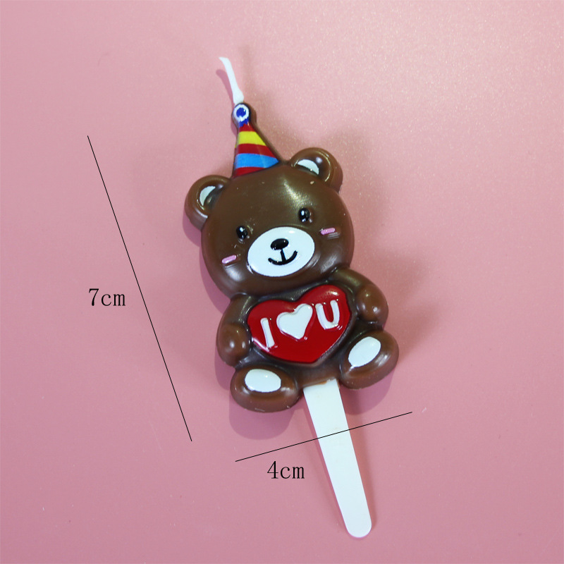 Birthday Cute Little Bear Paraffin Party Candle 1 Piece display picture 5