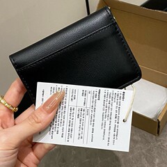 韓国の大衆デザインemisショート財布女性用カードバッグ一体二つ折り証明書小銭入れキーホルダー