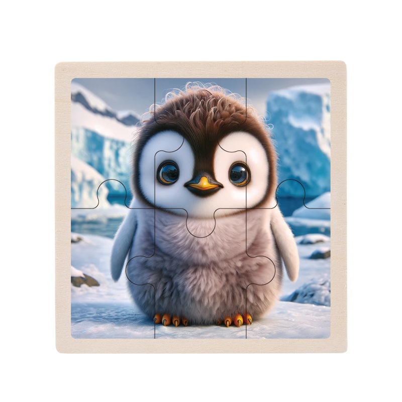 Cpc ce niños pequeños seis piezas de madera lindo animal divertido rompecabezas 3D simple y fácil de usar rompecabezas juguetes de educación temprana al por mayor