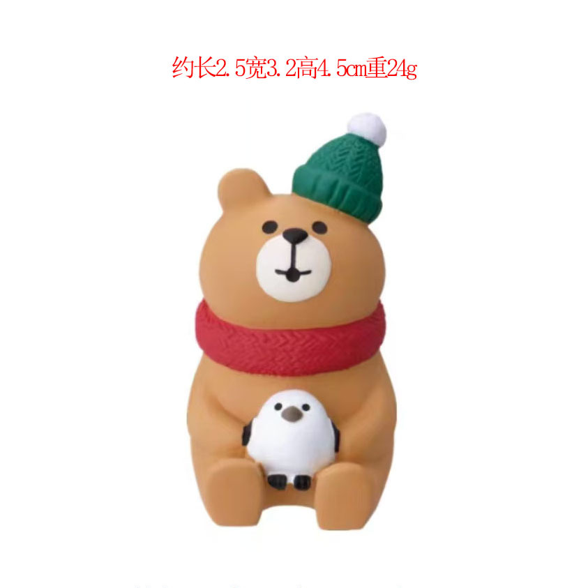 곰 포옹 눈 참새