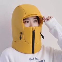 女性用冬用暖かい帽子、電動自転車、顔と耳の保護、首の保護、厚みのある雷峰帽子、屋外用防寒具