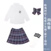 E-sports girl plaid skirt + Haohai long sleeves + bow tie