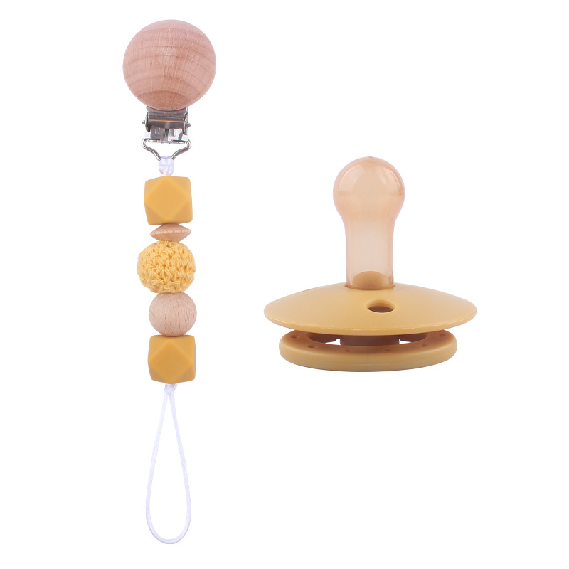 Nuevo bebé haya clip chupete cadena bebé creativo de silicona octogonal cuentas anti-caída cadena chupete traje