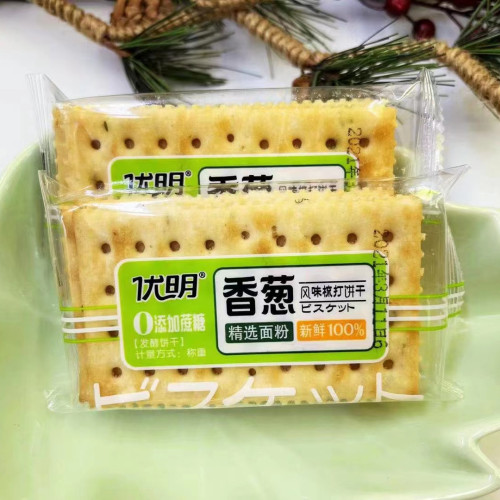 Youming chive soda biscuits sugar-free snacks soda biscuits wholesale and delivery