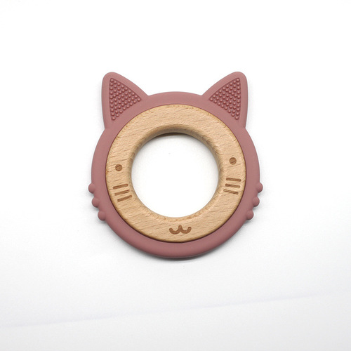 Long-lasting bite-resistant cat pattern tooth gel cross-border exclusive Xun tooth gel baby toy baby toy beech grinding tooth stick