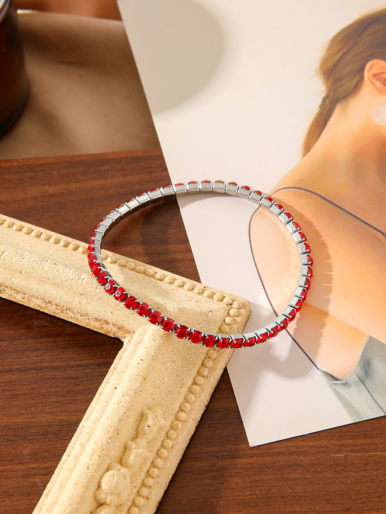 14g Weight Zircon Inlay Material Bracelets Classification 304 Stainless Steel Chain Material Tennis Chain Chain Type 1 Piece Quantity Simple Style Geometric 304 Stainless Steel Zircon Tennis Chain Bracelets In Bulk