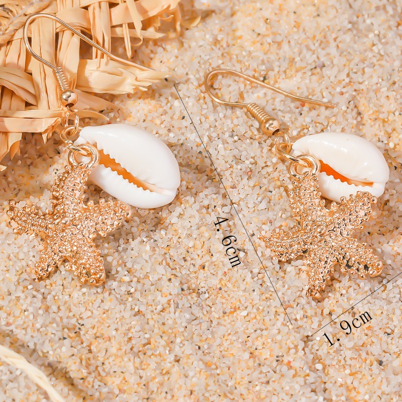 Women's Gender 1 Pair Marine Style Starfish Shell Alloy Drop Earrings Ear Studs