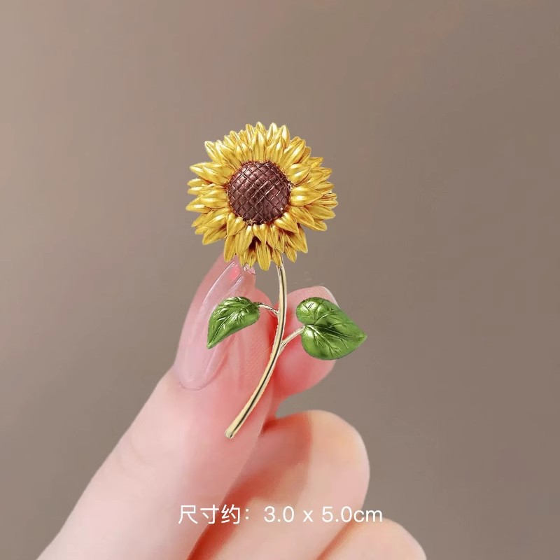 genuine goods Sunflower Wins Top of the Rest Every Examination Pin High-end Female Niche Design Pin Corsage Male Accessories