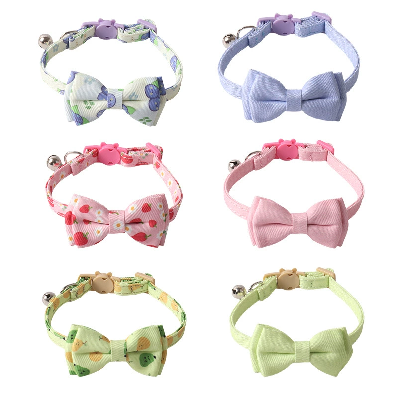 Аминге новые товары для домашних животных фруктовые комбинации кошачий ошейник бант котенок цветная пряжка