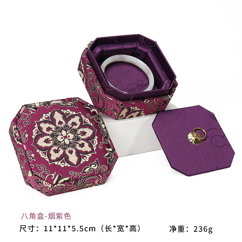 Smoke purple-octagonal box; square octagonal embroidery box