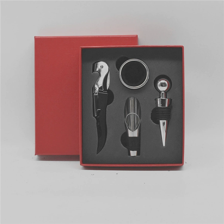 Bottle opener, set stainless steel, vacuum wine dispenser, gift box, Birthday gift, 4 piece set