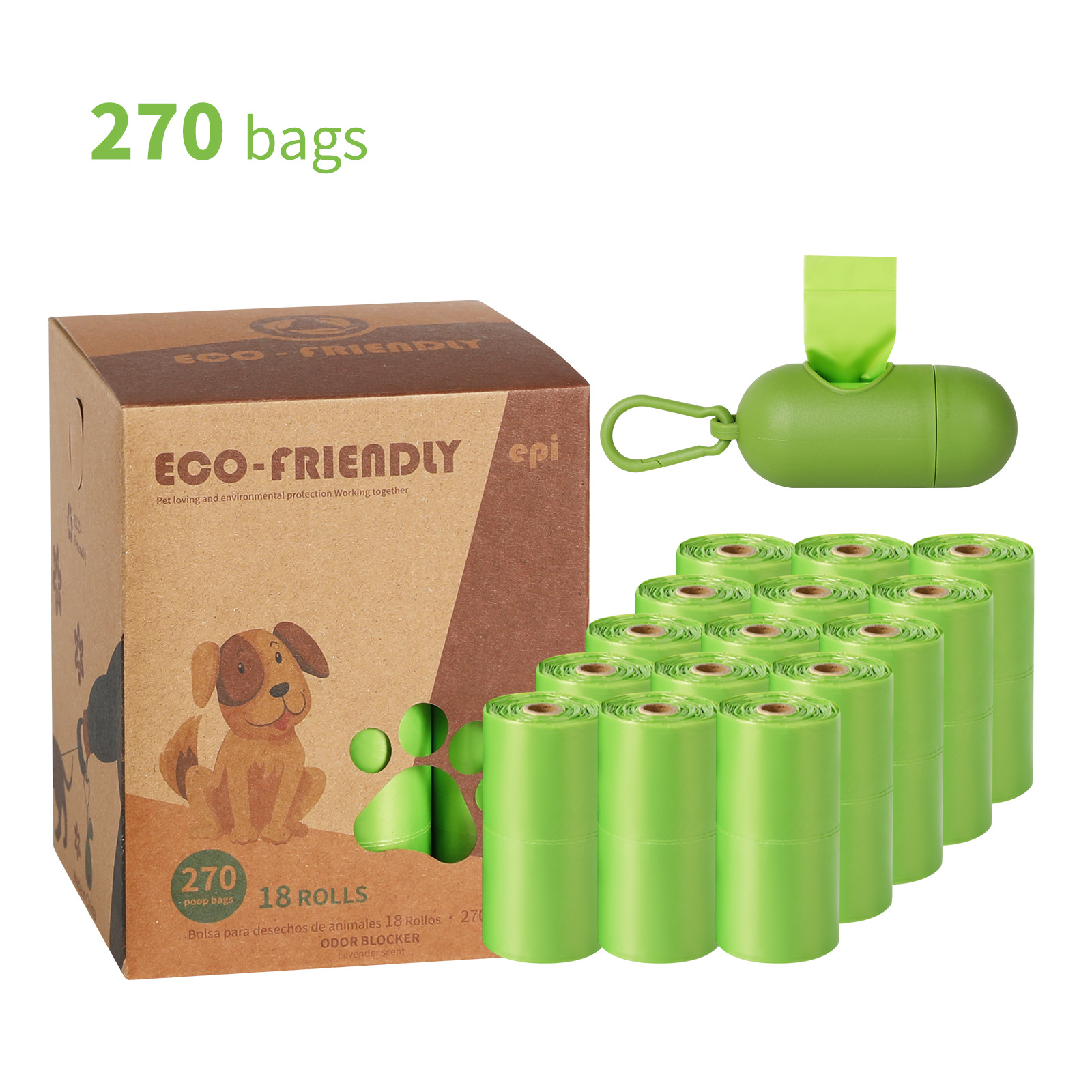 Chaleco grueso y enrollado de estilo explosivo transfronterizo, bolsa de mierda para perros, bolsa de arena para gatos, bolsa de basura para mascotas portátil, bolsa de defecación