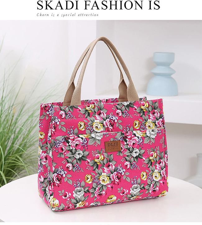 New Portable Canvas Large Bag Office Worker Tote Bag Ethnic Style Bag Large Capacity Document Bag
