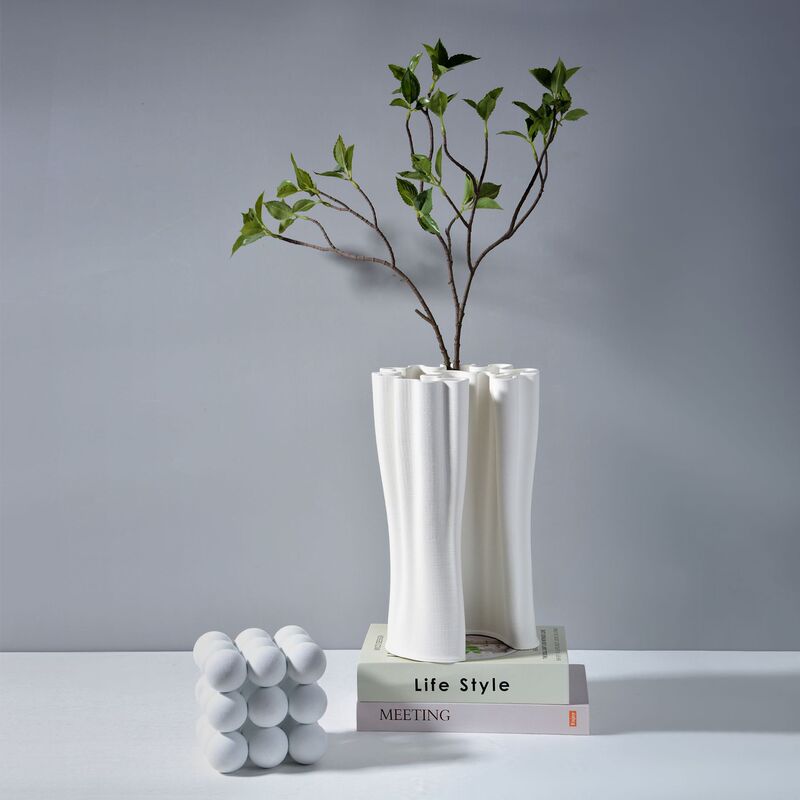 Special-Shaped Ceramic Vase Stereo Modern Ceramic Decoration 3D Printing Home Crafts Office Dried Flower Jewelry