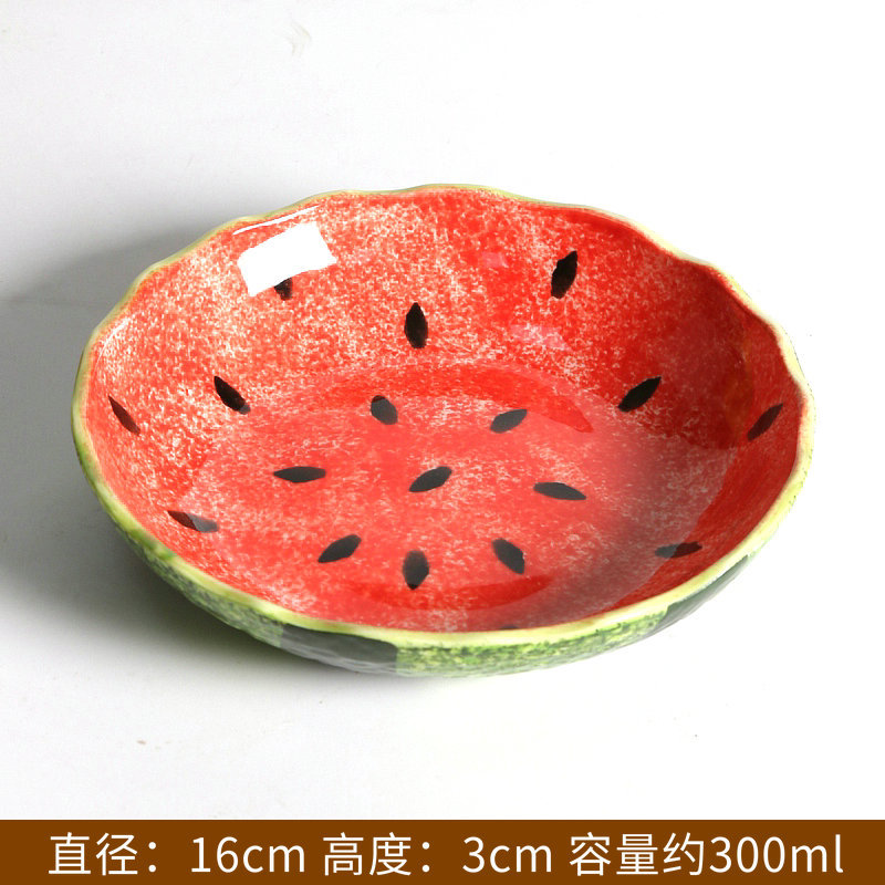 6.3inch 손으로 그린 ​​수박 돌 패턴 레이스 접시