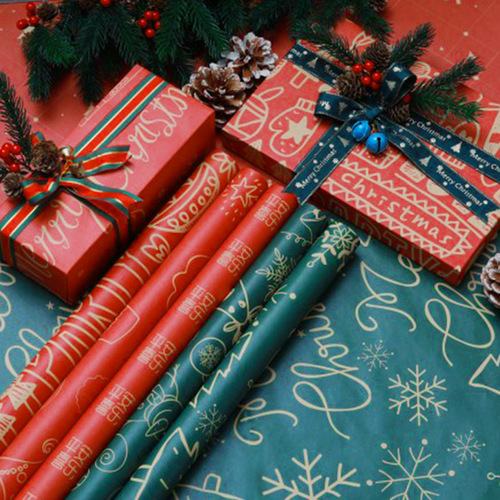 Year of the Rabbit Christmas gift box gift wrapping paper Christmas Eve apple exquisite bouquet flowers gift wrapping paper