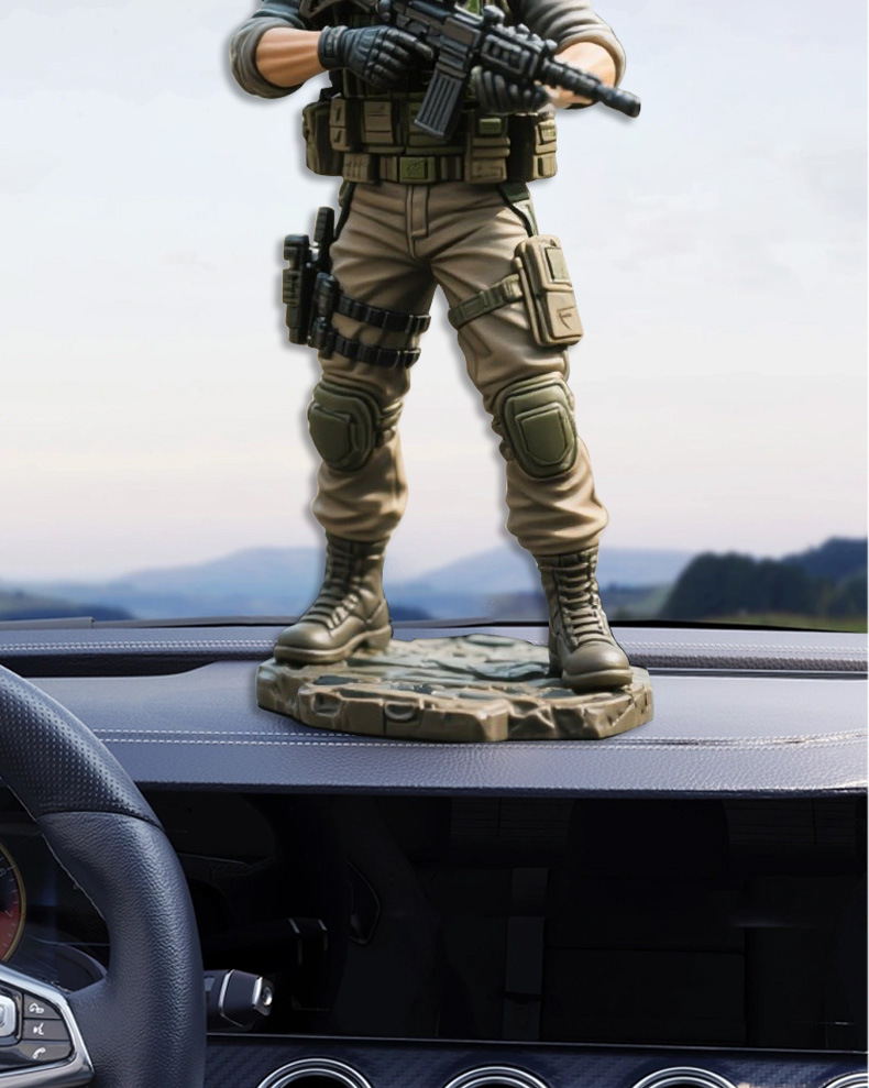 Delta Action Figure Model Hand-Made Souvenir Three-Person Warrior Car Ornament Car Interior Decoration Supplies