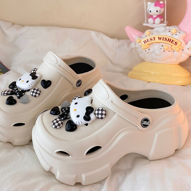 2024 Women's Summer Clogs for Outdoor Wear, Featuring a Stepping-On-Clouds Feel, Height-Increasing Thick Soles, Non-Slip, Cute Beach Sandals, Height-Increasing and Comfortable