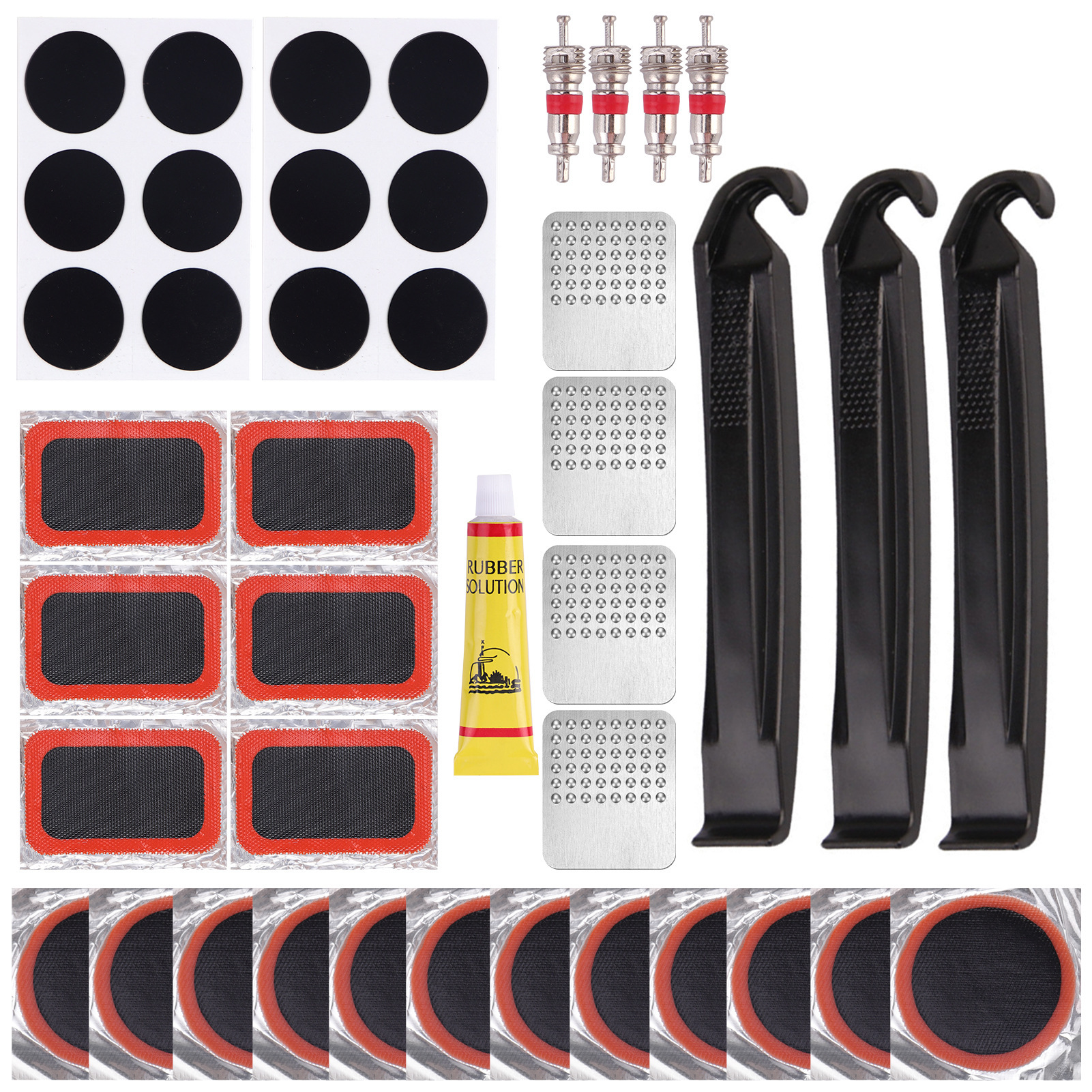 reparación rápida sin pegamento caja de herramientas de neumáticos de palanca en frío conjunto de herramientas de reparación de neumáticos de bicicleta