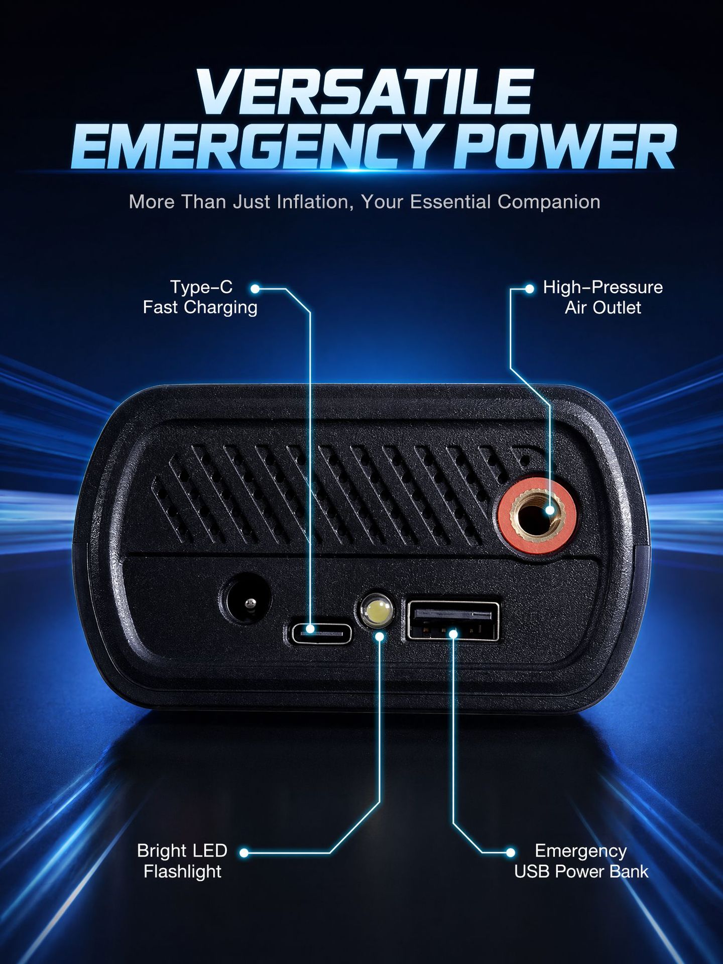 Dual-Bar Pump Car High-Pressure Lithium Battery Portable Wireless High-Power Tire Inflator for Car Tires