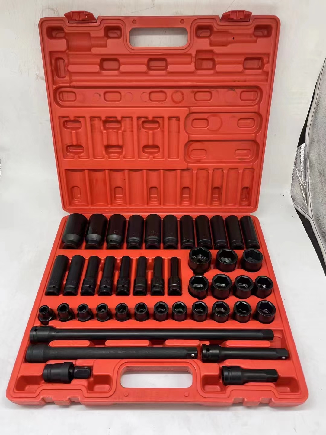 Juego de dados neumáticos 1/2” de 35 piezas, incluye vasos largos y cortos, kit profesional para herramientas neumáticas