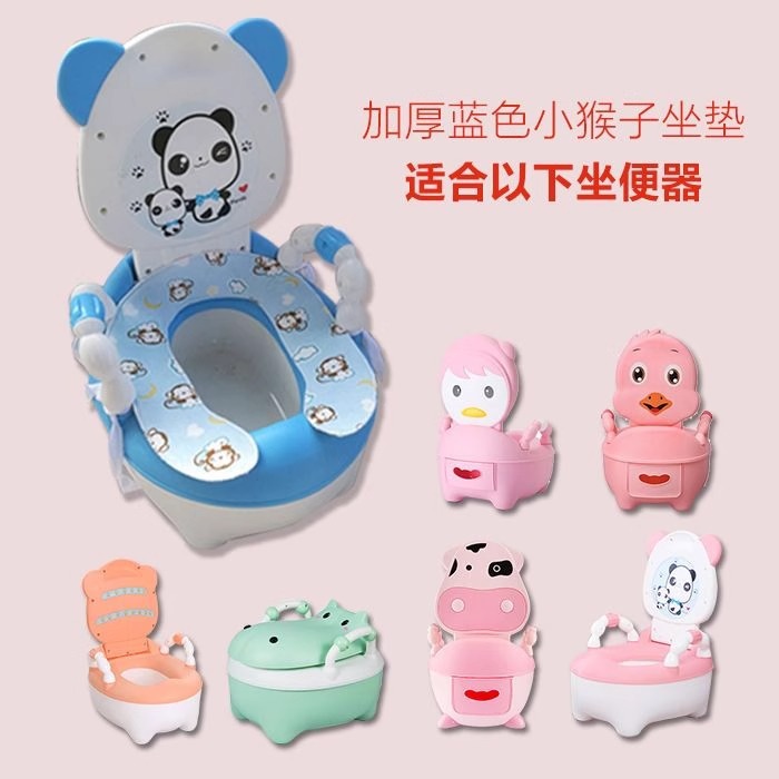 Cojín de inodoro infantil, inodoro de invierno para niños, collar de algodón de peluche caliente, cojín de inodoro pegado para bebés