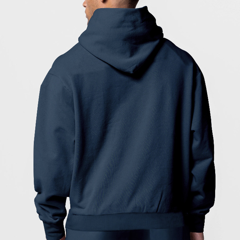Cross-border E-commerce Autumn Winter Season Solid Color Hooded Fleece Warm Men's Long Sleeve Sweatshirt_voghion.com