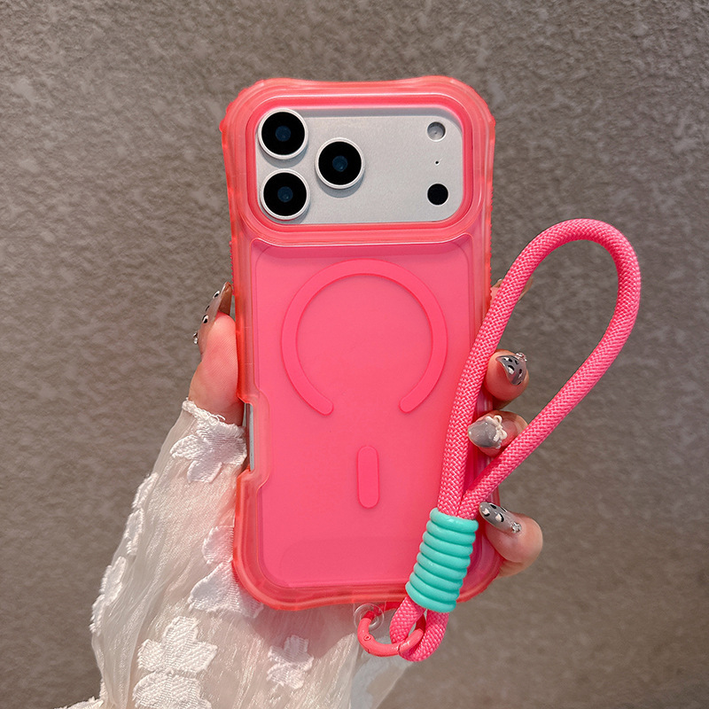 IP17PROMAXに適した新しい肌のような質感のケース、磁気ウエストベルト、3-in-1 N52強力磁石、ストラップ、落下防止、マルチカラー|undefined