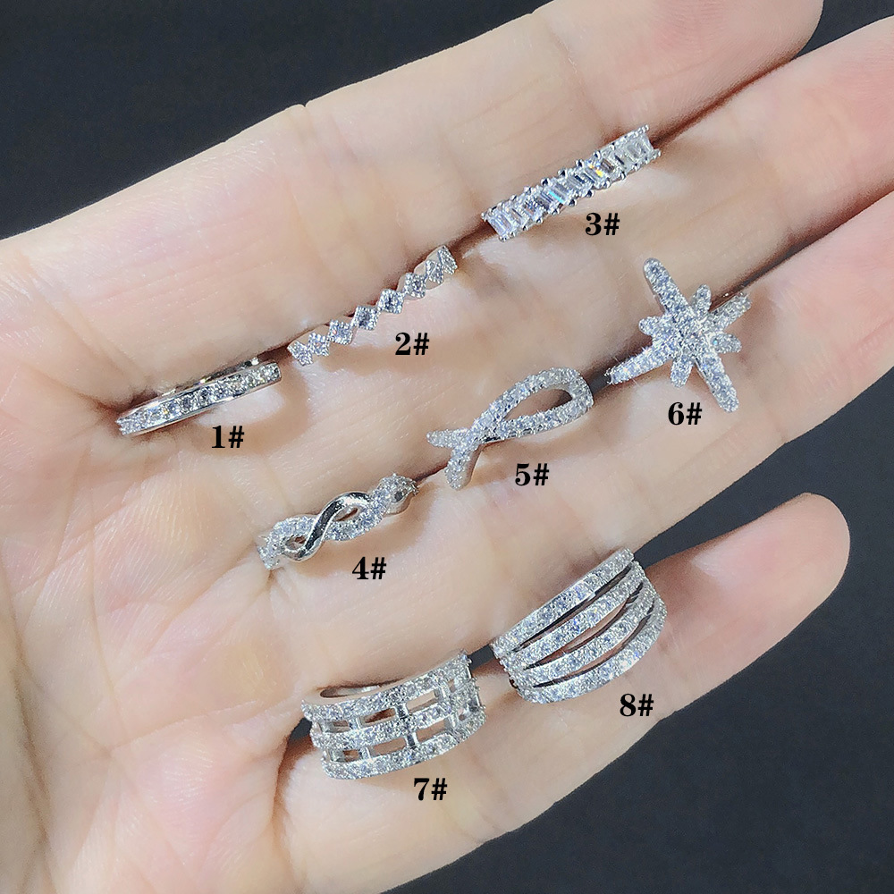 Fashion U Shape Star Copper Inlaid Zircon Ear clips 1 Piece