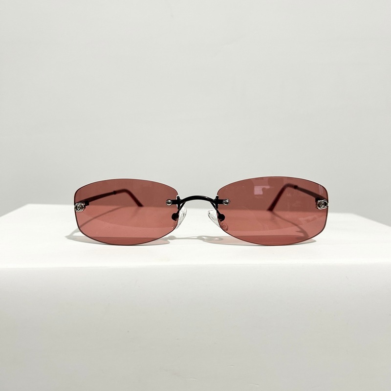 Jennie同モデルサングラス欧米ギャル風フレームなしブルーサングラスy2k高級感中古レディースファッション|undefined