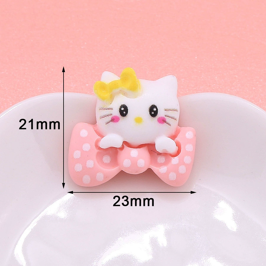 Набор заколок Hello Kitty, кремовый пластик мультфильм аксессуары для украшения чехлов diy, мультимодель