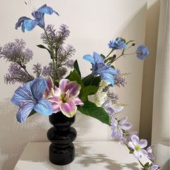 莫奈色系复古仿真花假花组合花束客厅家居软装插花装饰紫色花艺