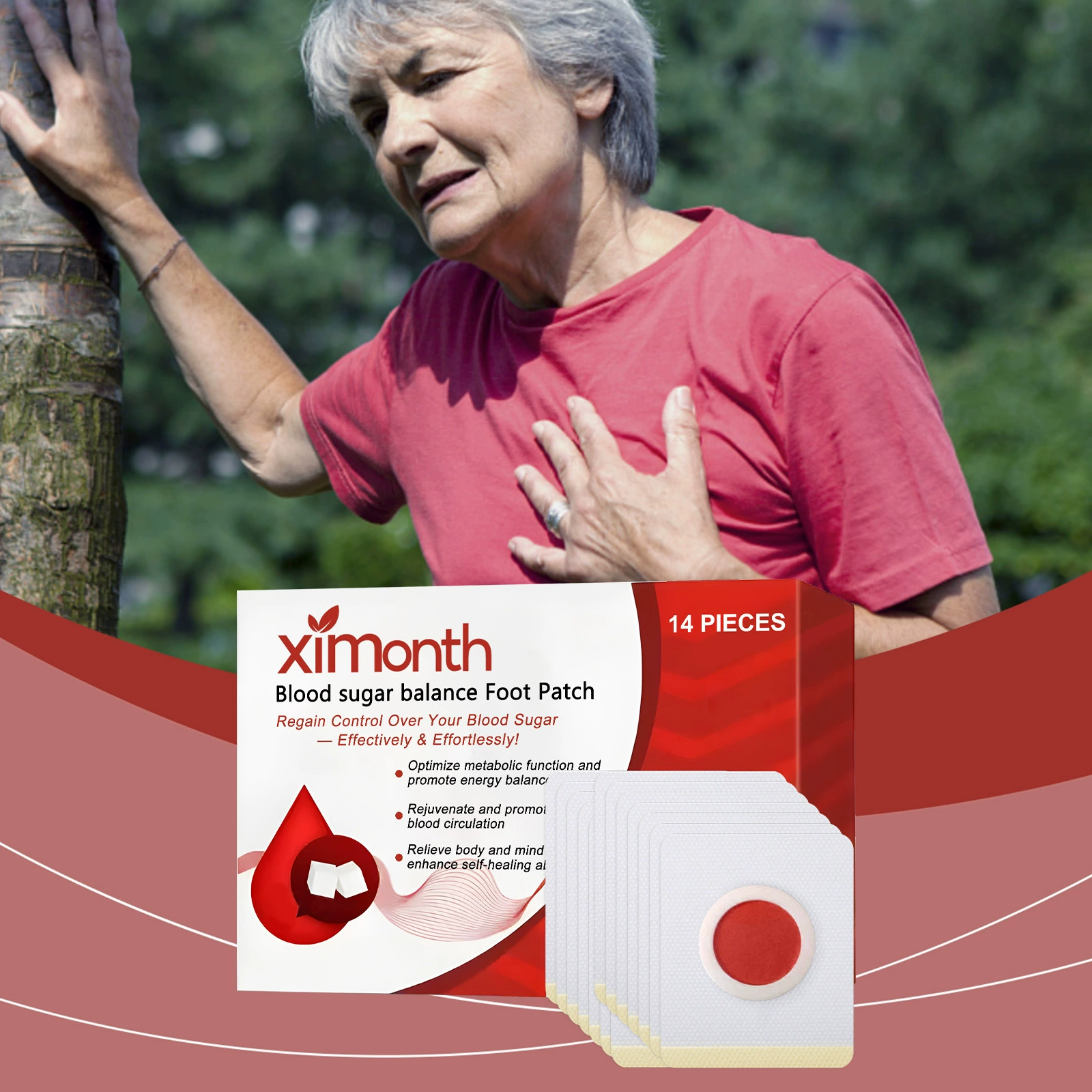 XIMONTH Balance Care Пластырь для ног Нежная формула Увлажняющий уход Массаж ног Портативный пластырь для ежедневного ухода