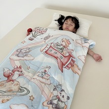 2025豆豆暖绒抖音卡ban源头工厂同款品质数码秋冬儿童睡袋防踢被