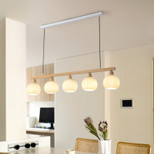 日式侘寂风创意南瓜餐厅吊灯北欧原木奶油风长条吧台灯具简约现代
