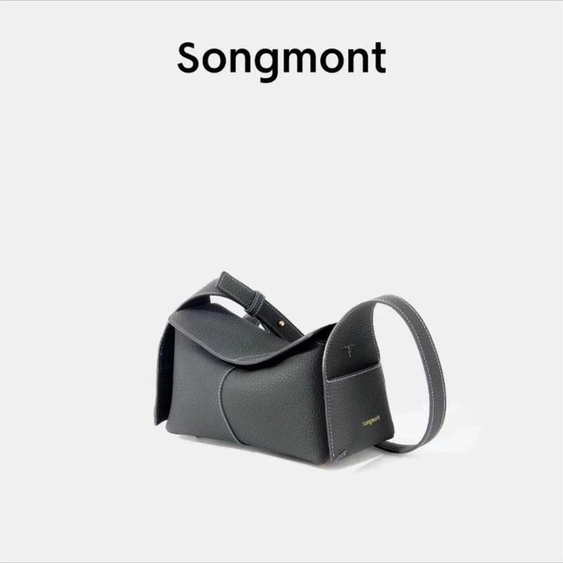 Songmont 山下裕松 吊り耳シリーズ ミニ軒バッグ ウインドブレーカー グレー スモールデザイン ホーボーバッグ クロスボディバッグ|undefined