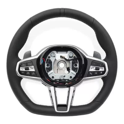 Leather Steering Wheel Fit Steering wheel - black-2