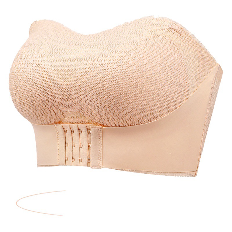 Invisible gran pecho sin tirantes ropa interior vestido de novia especial push-up antideslizante tubo superior anti-caída envuelto pecho fino exterior pecho pad para las mujeres