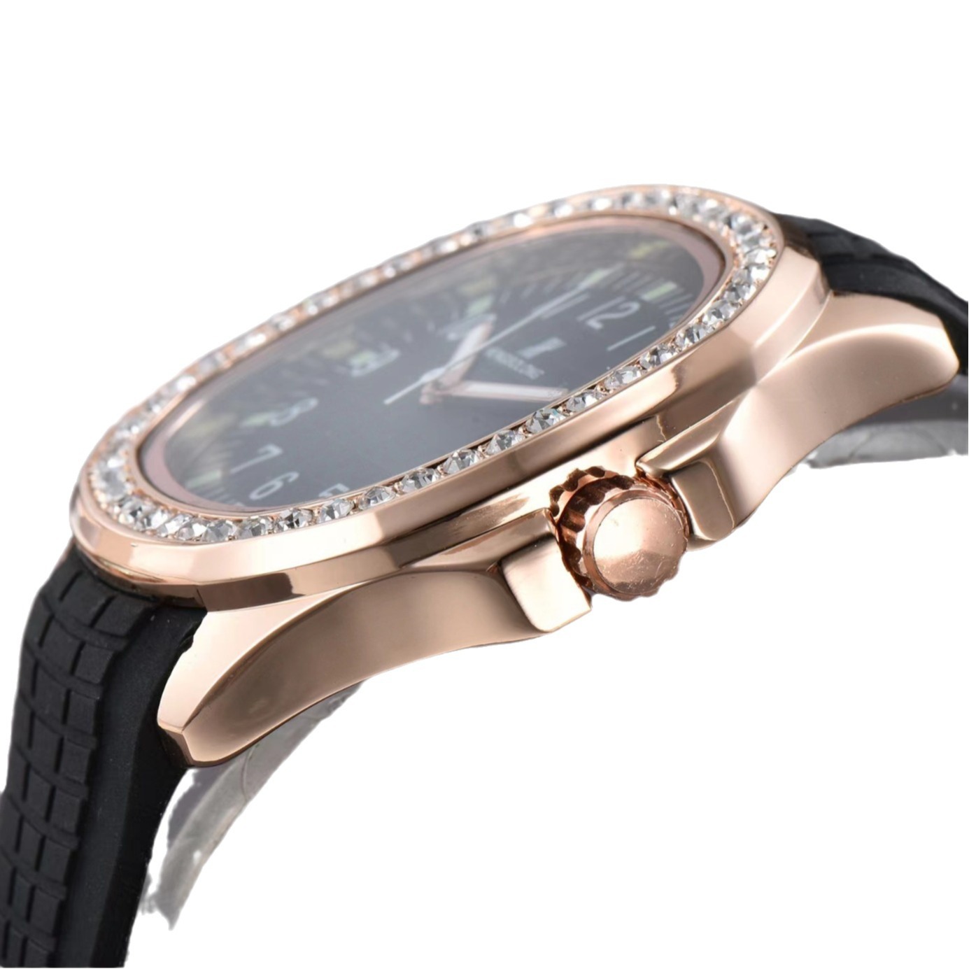 New Hot Selling Square Nautilus Quartz Watch Fashion Classic Diamond Set Silicone Watch Watch_voghion.com