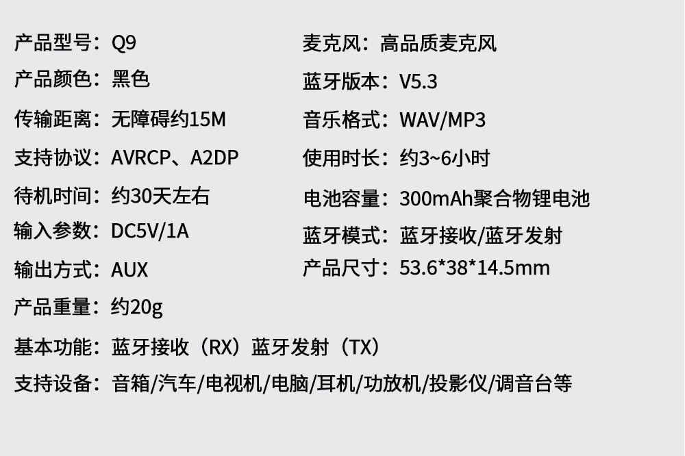 Cross-border e-commerce ebay source car bluetooth FM transmitter old speaker wired to wireless aux connector