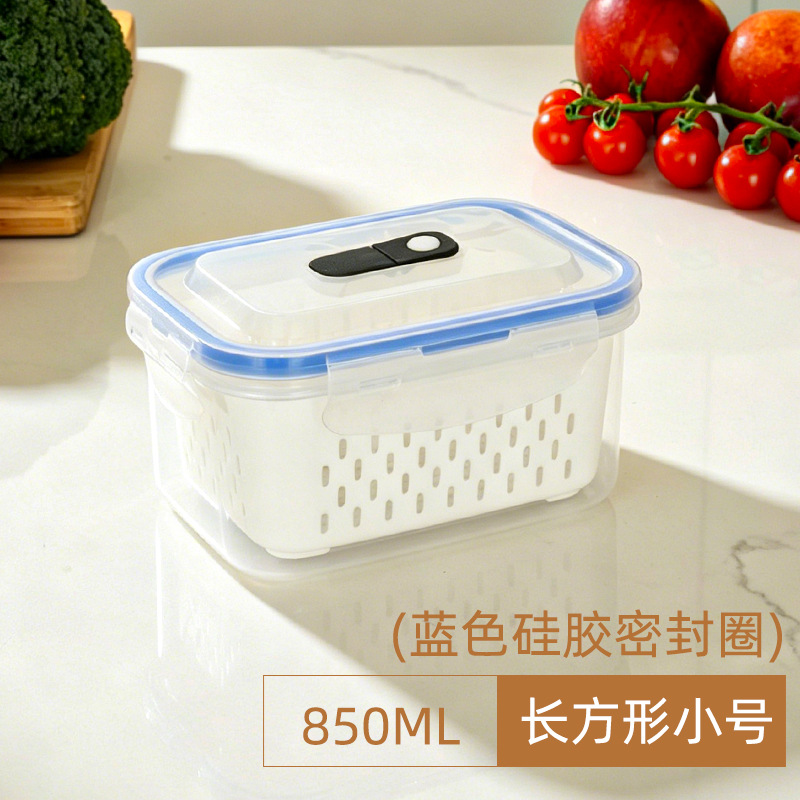 Certificado por FCM para refrigeración transfronteriza congelación sellada refrigerador de drenaje caja de frutas frescas cocina especial de grado alimenticio