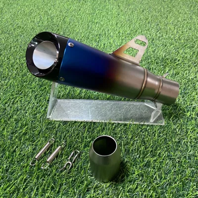 Exhaust Pipe Refitting SC: Motorcycle exhaust pipe - two-layers-and-half-blue-blackheads-51mm
