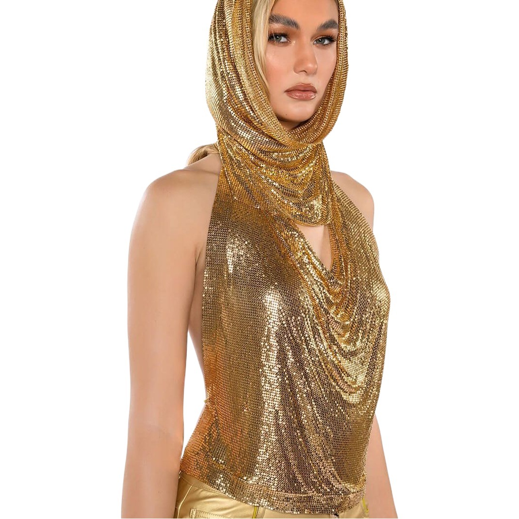 Top de lentejuelas de estilo dulce y picante de moda para mujer Amazon popular camisola pañuelo conjunto chica caliente desgaste transfronterizo