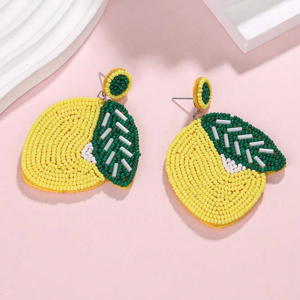 1 Pair Basic Fruit Inlay Copper Drop Earrings display picture 10