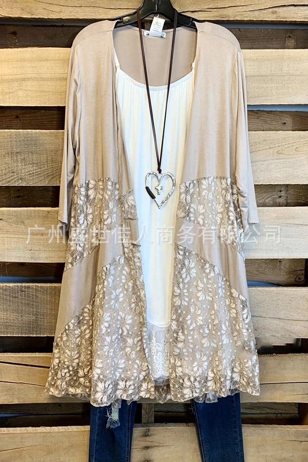 autumn lace knitted jacket for leisure
