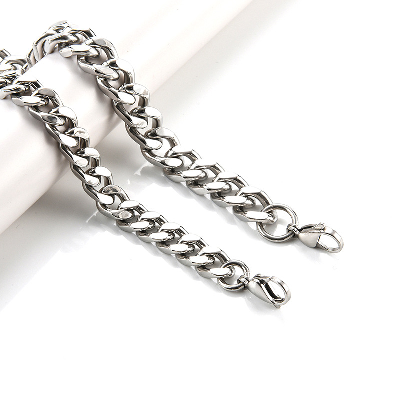 Massive Kubanische Gliederkette Für Herren Aus Edelstahl_voghion.com