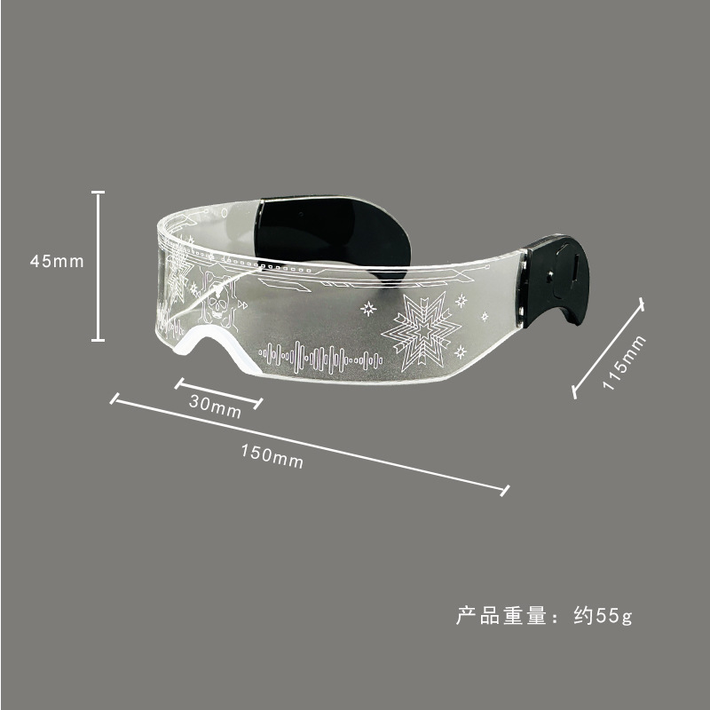 Nueva tecnología LED del futuro gafas luminosas de Halloween coloridas gafas flash concierto KTV props bungee